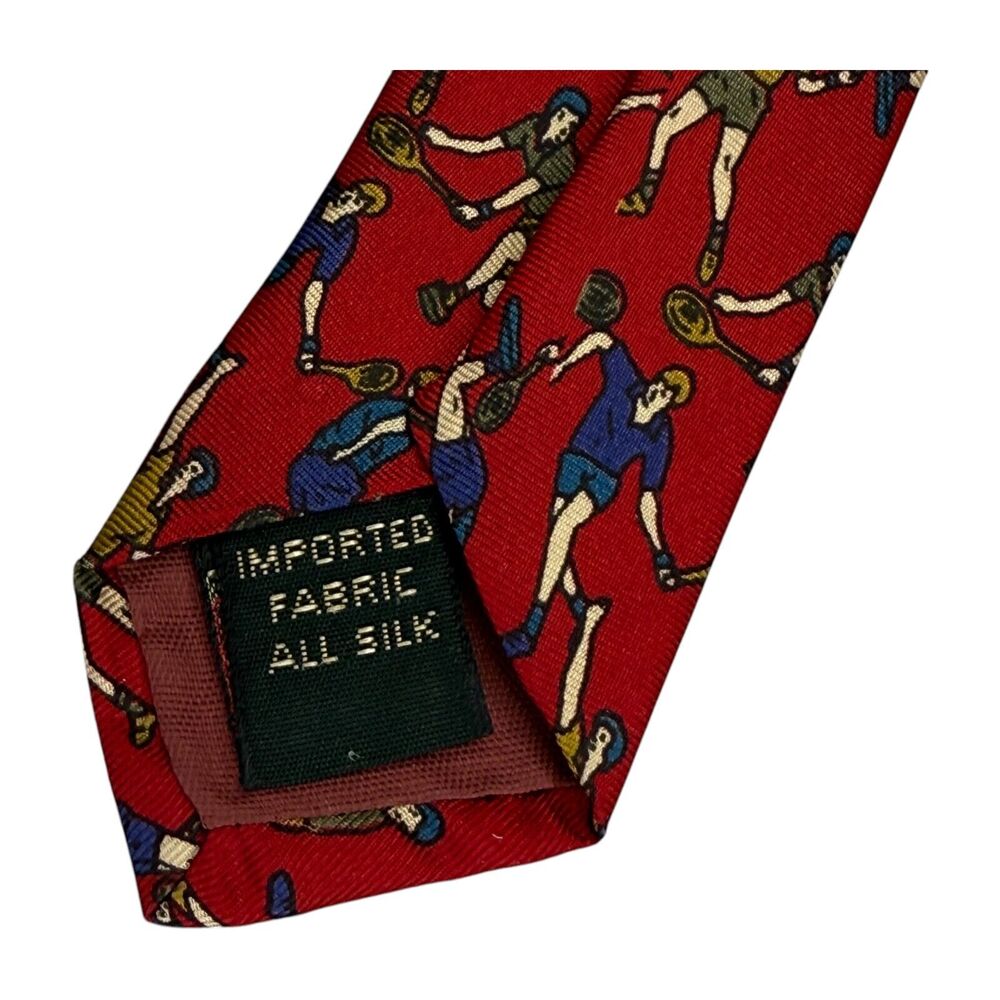 Bert Pulitzer Men’s Necktie Silk Tennis Players & Chain Link Designer Lot of 2 - Picture 4 of 11